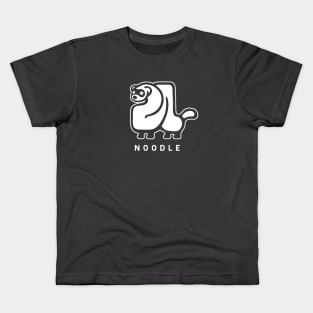 Ferret noodle. Minimal geometric design of a cute creature in white ink Kids T-Shirt